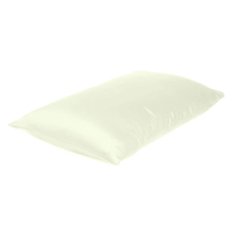 Ivory Dreamy Set Of 2 Silky Satin Standard Pillowcases Homeroots Bed & Bath