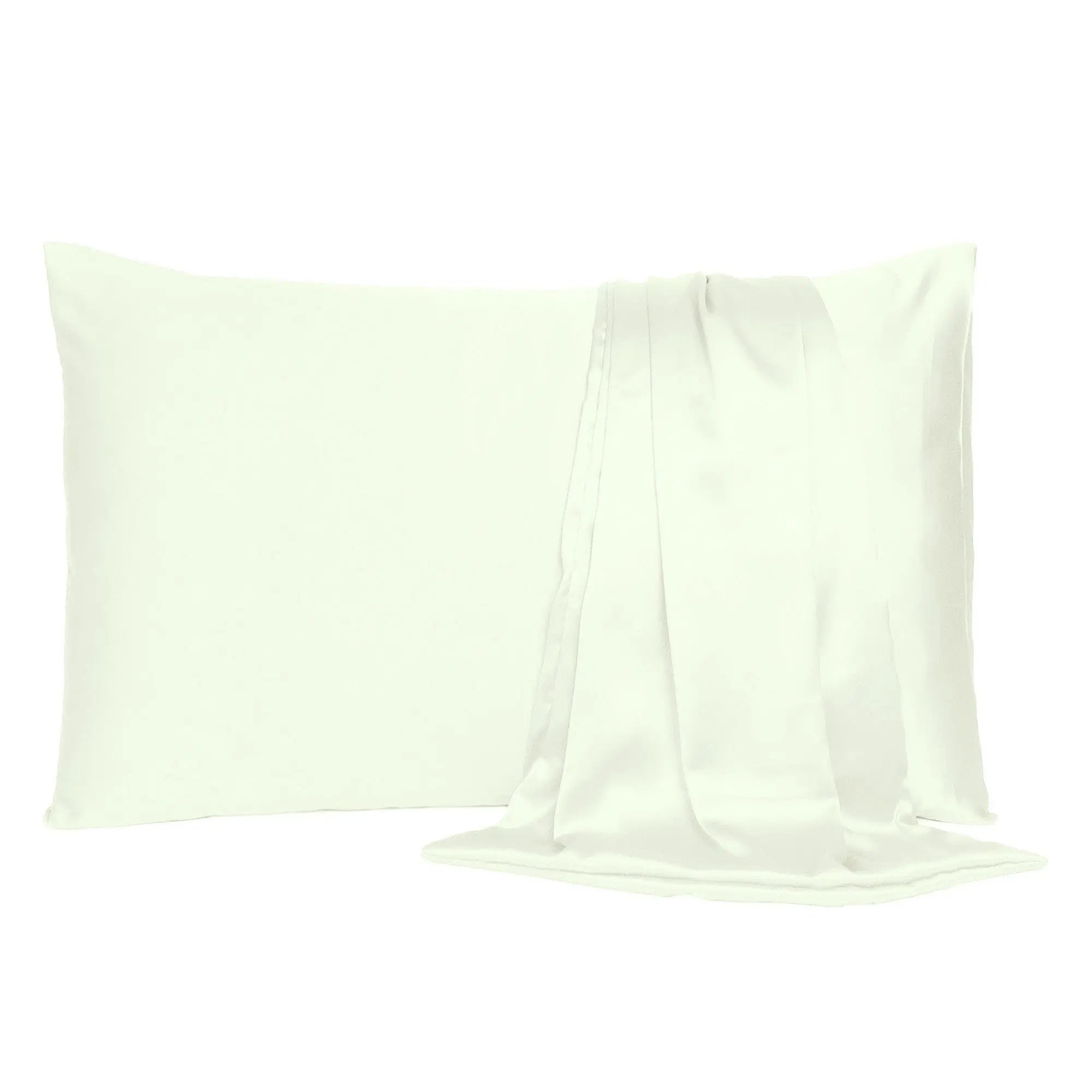 Ivory Dreamy Set Of 2 Silky Satin Standard Pillowcases Homeroots Bed & Bath