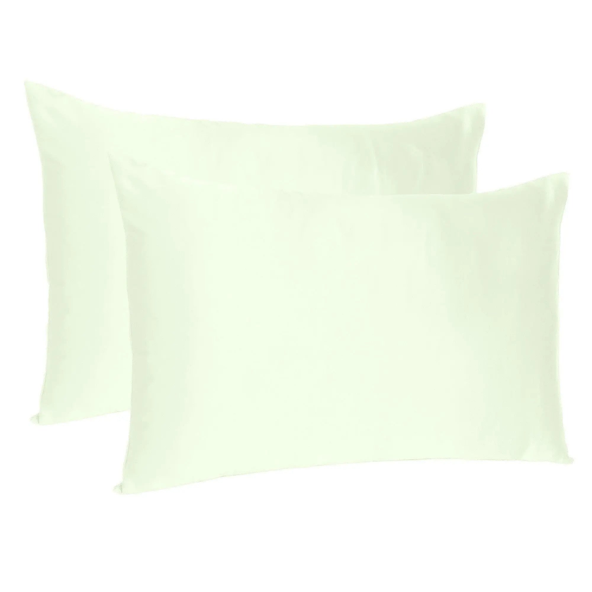 Ivory Dreamy Set Of 2 Silky Satin Standard Pillowcases Homeroots Bed & Bath