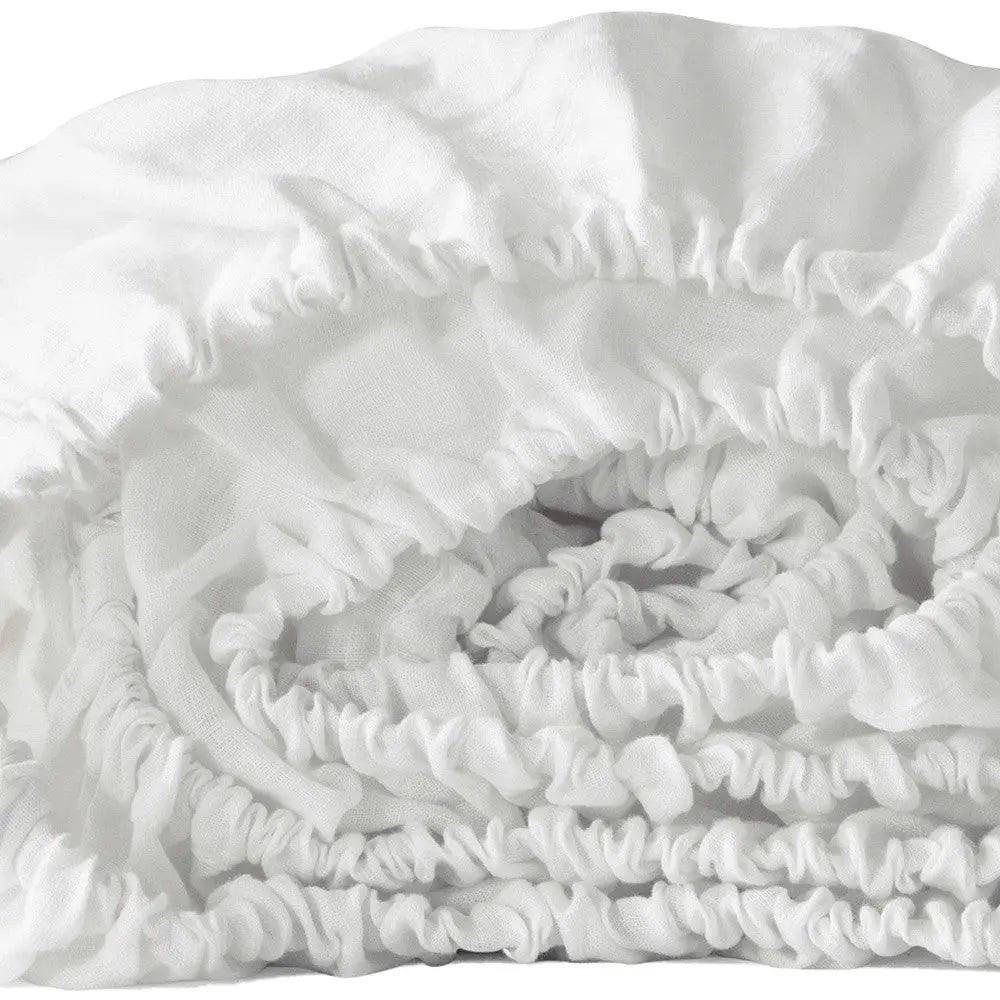 Ivory Linen Queen Fitted sheet Homeroots Bed & Bath