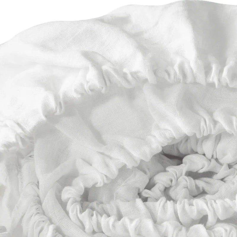 Ivory Linen Queen Fitted sheet Homeroots Bed & Bath