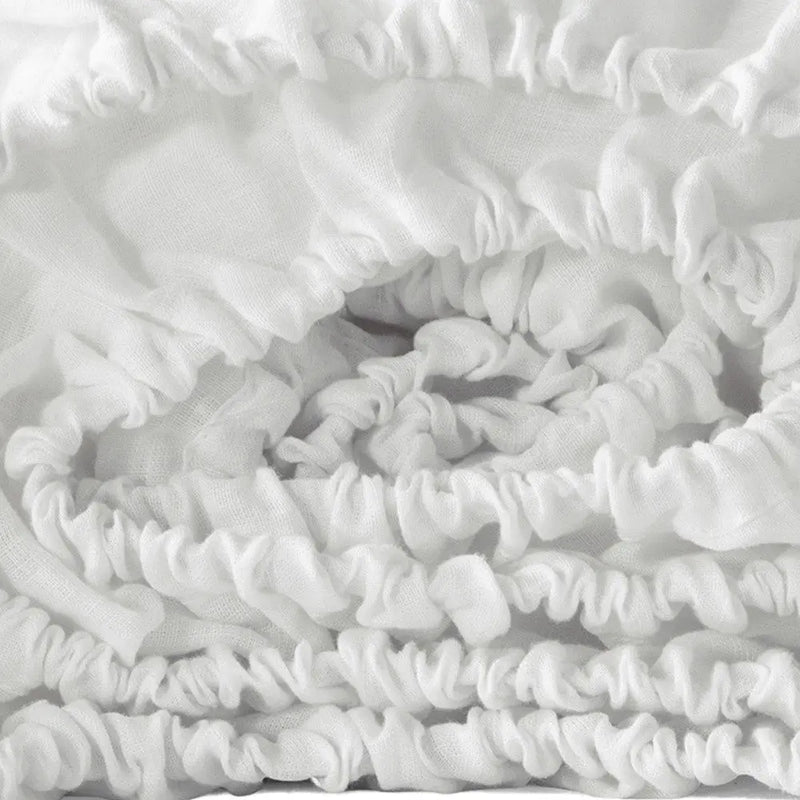 Ivory Linen Queen Fitted sheet Homeroots Bed & Bath