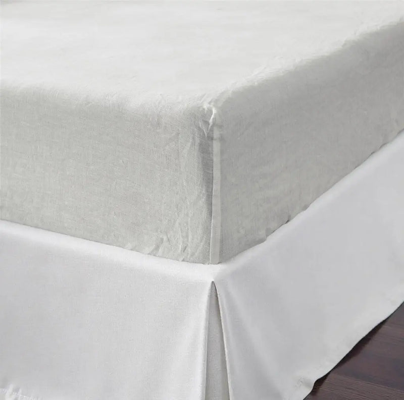 Ivory Linen Queen Fitted sheet Homeroots Bed & Bath