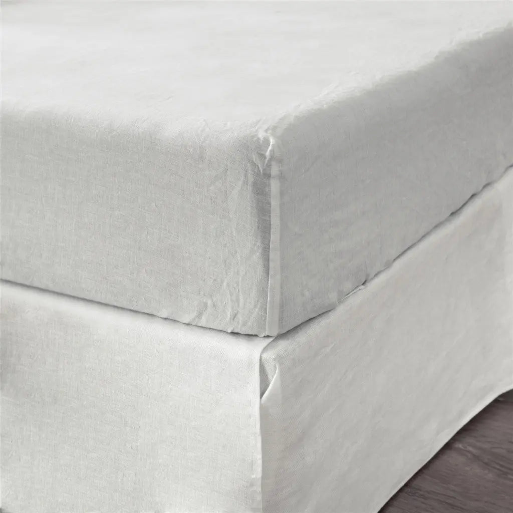 Ivory Linen Queen Fitted sheet Homeroots Bed & Bath
