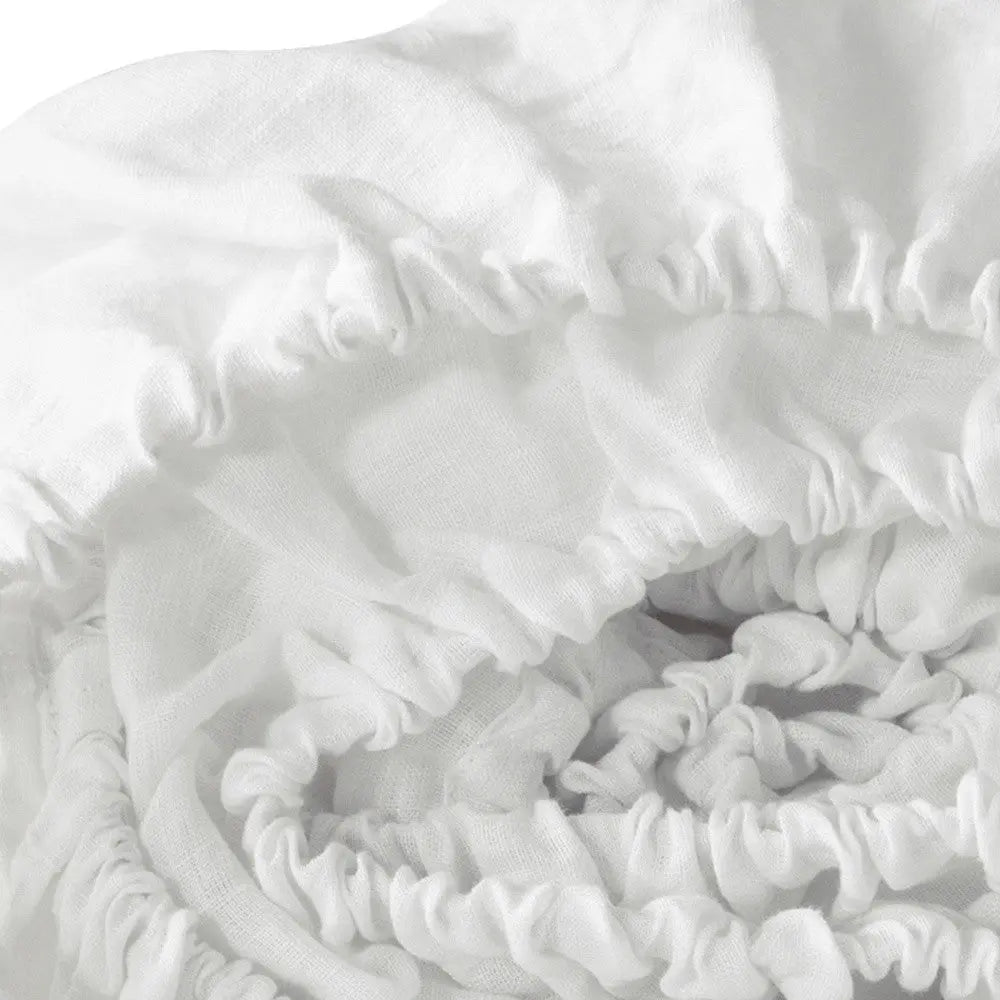 Ivory Linen Queen Fitted sheet Homeroots Bed & Bath