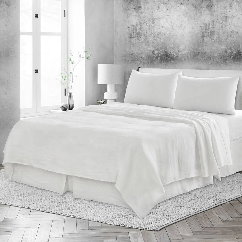 Ivory Linen Twin Flat Sheet Homeroots Bed & Bath
