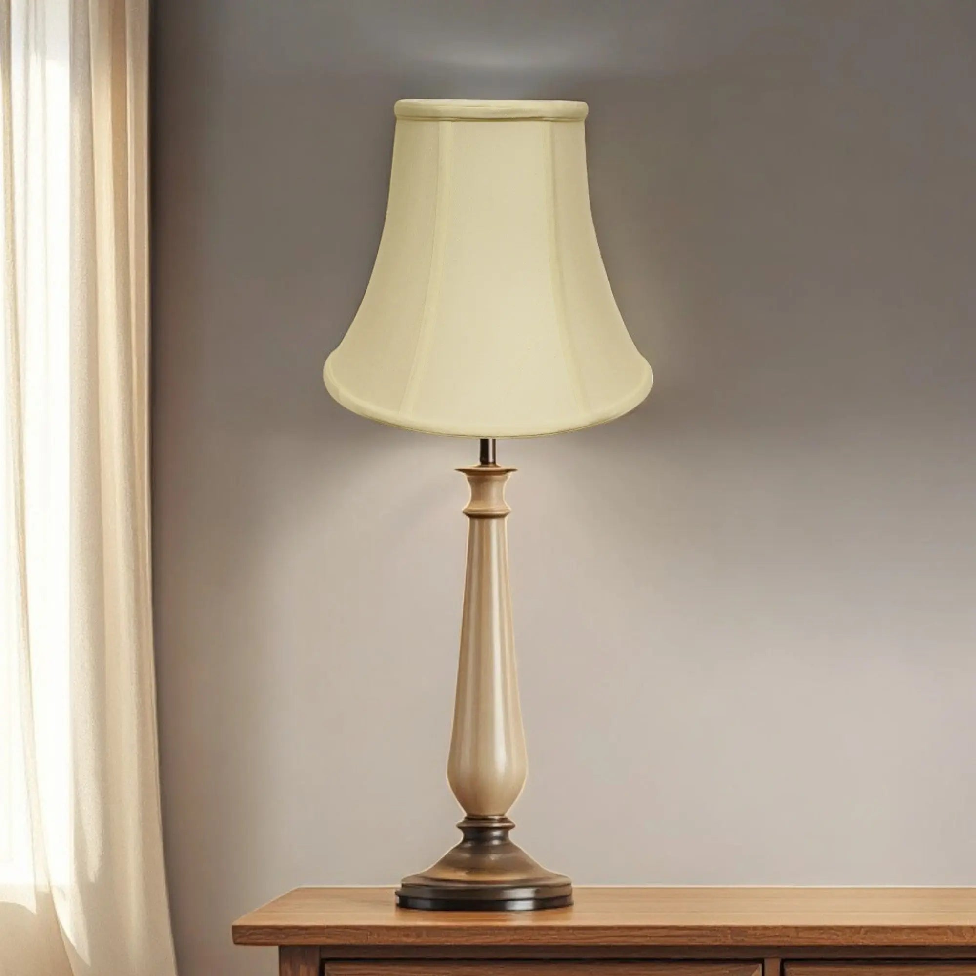 Ivory Monay Shantung Silk Bell Lamp Shade Homeroots Lighting
