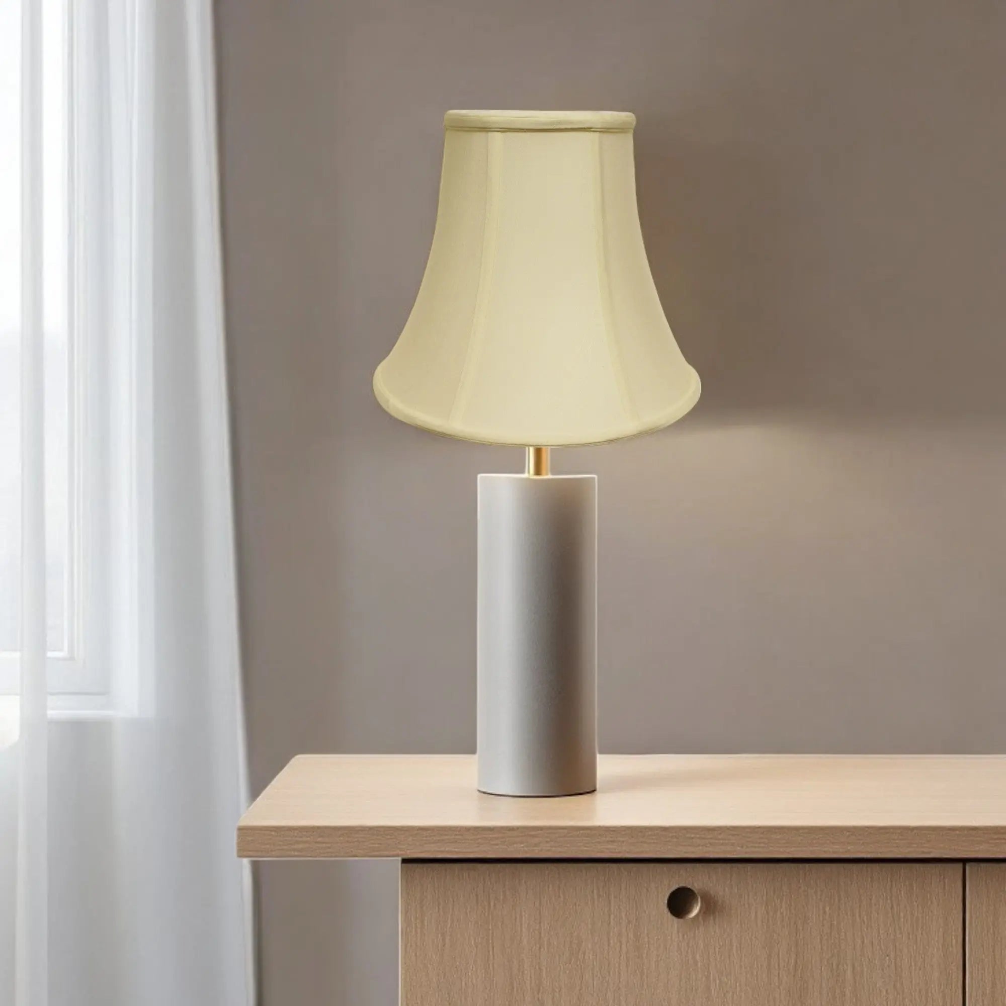 Ivory Monay Shantung Silk Bell Lamp Shade Homeroots Lighting