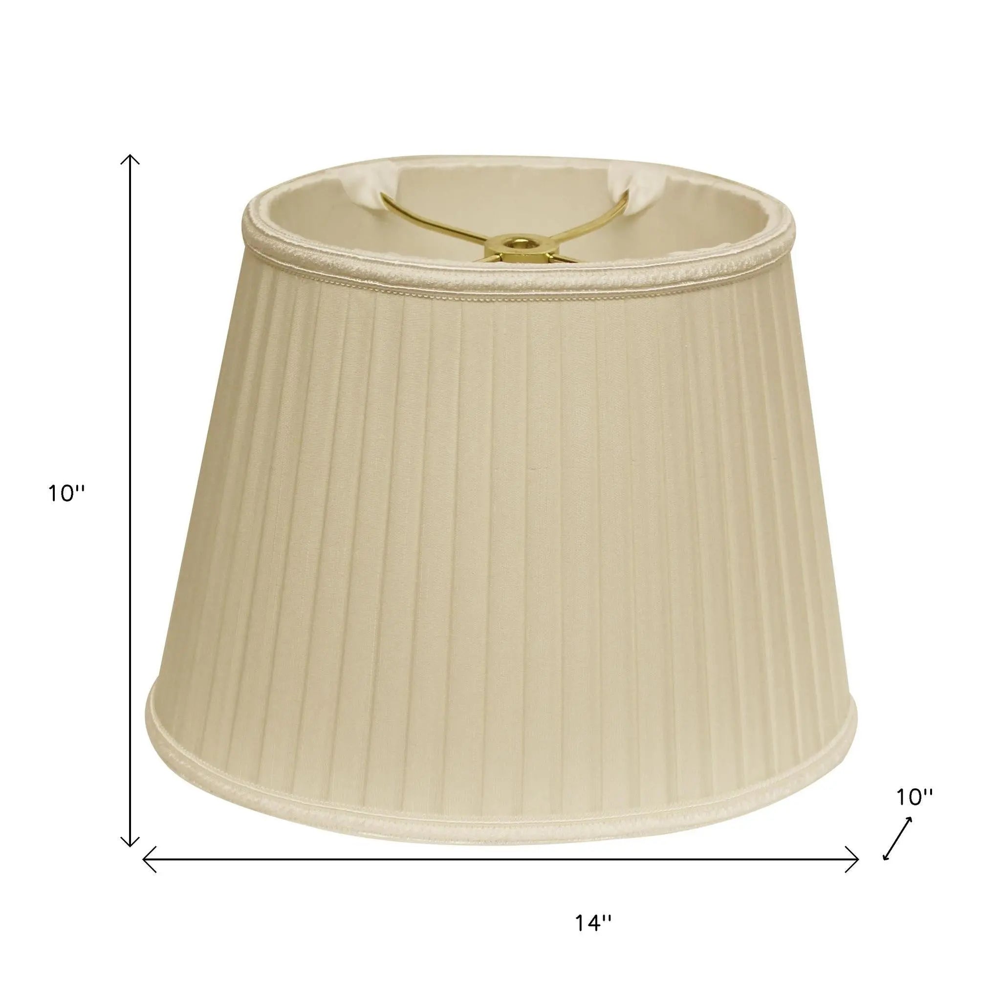 Ivory Shantung Silk Pleated Oval Lamp Shade Homeroots Lighting