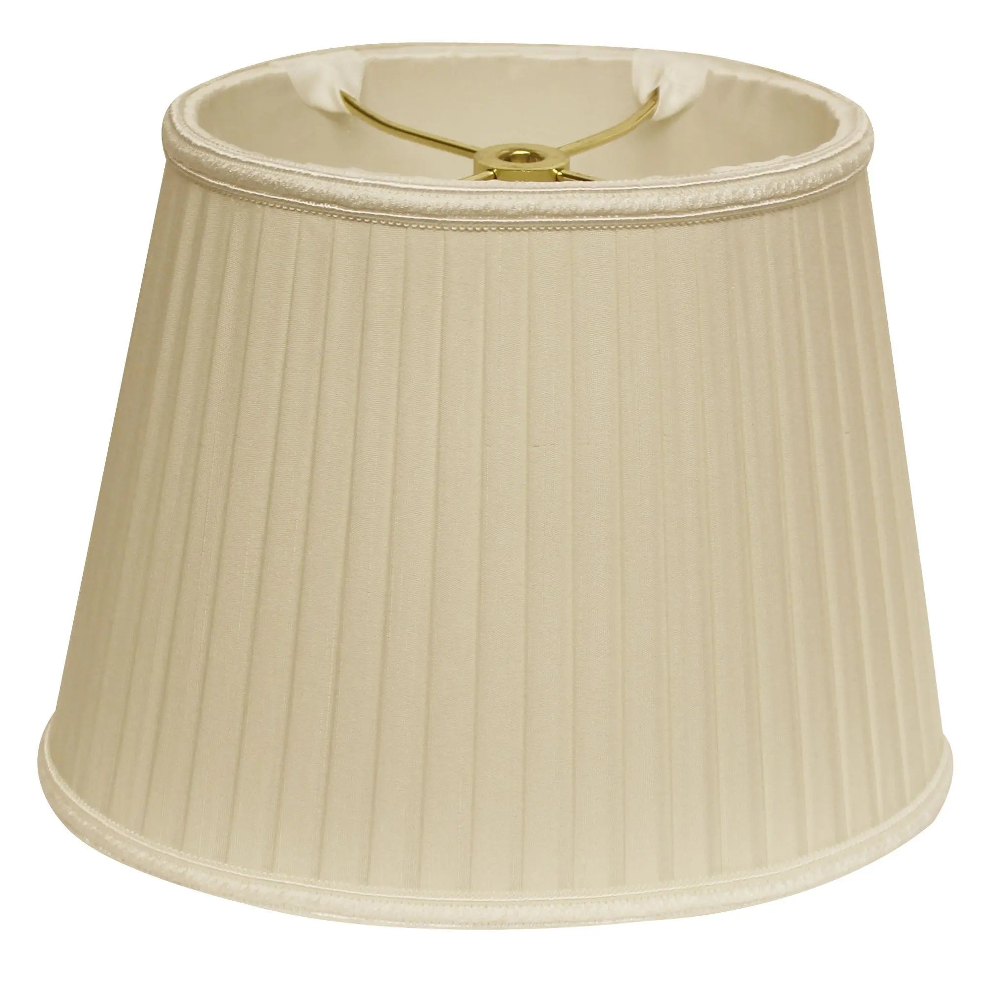 Ivory Shantung Silk Pleated Oval Lamp Shade Homeroots Lighting