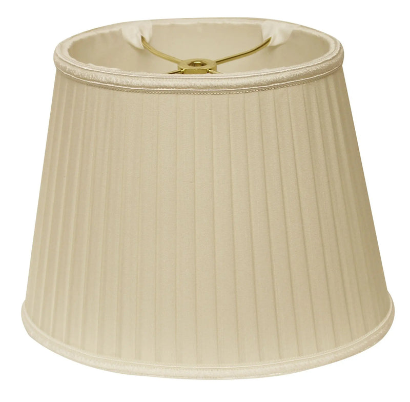 Ivory Shantung Silk Pleated Oval Lamp Shade Homeroots Lighting