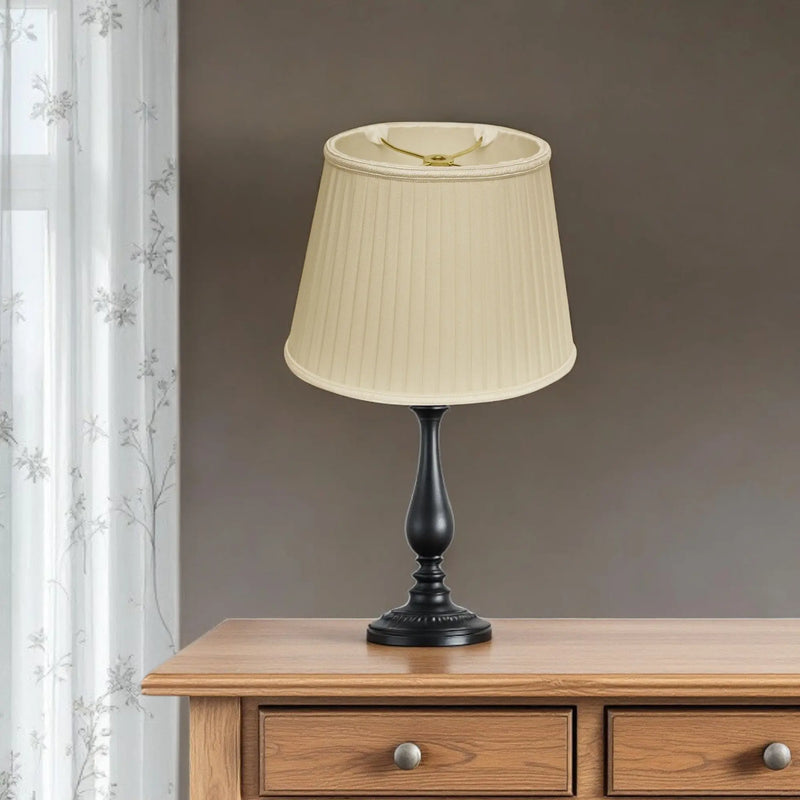 Ivory Shantung Silk Pleated Oval Lamp Shade Homeroots Lighting