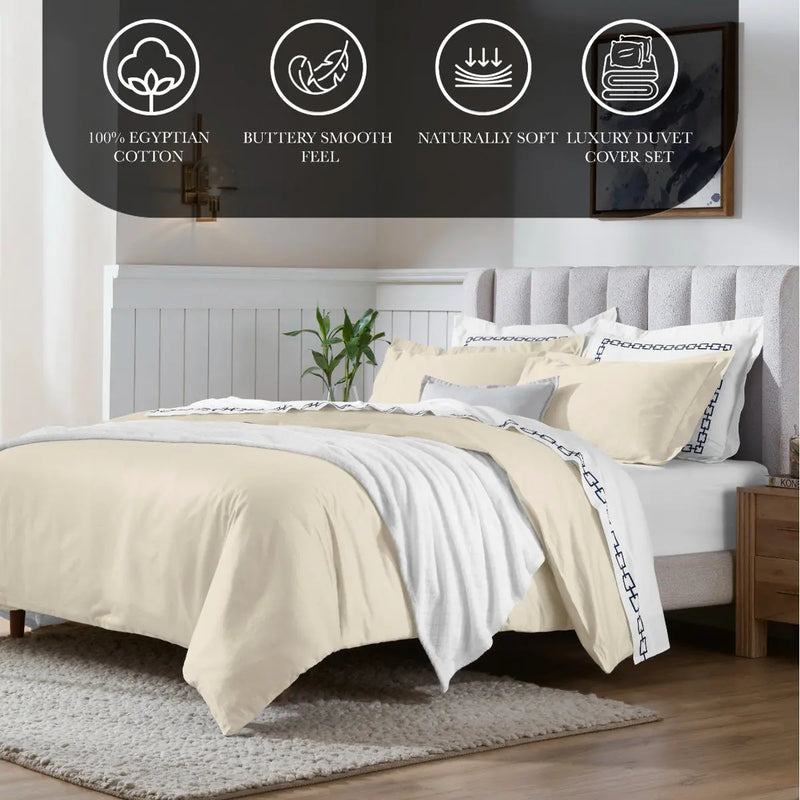 Ivory Twin Cotton Blend Washable Duvet Cover Set Homeroots Bed & Bath