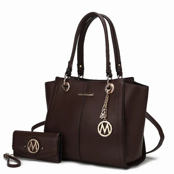Ivy Vegan Leather Women's Tote Bag by Mia K with wallet -2 Piece Set MKF Collection by Mia K.