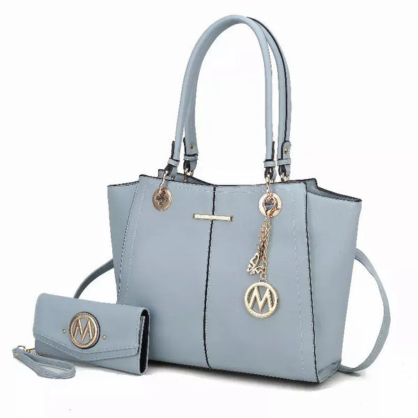 Ivy Vegan Leather Women's Tote Bag by Mia K with wallet -2 Piece Set MKF Collection by Mia K.
