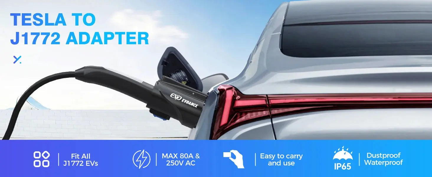 J1772 EV Adapter Max 80A 250V Tesla to J1772 Charging Adapter Compatible with Tesla Wall Connector Destination Charger Type1 EVs GreatEagleInc