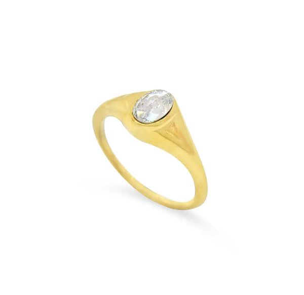 JEANIE GOLD OVAL SIGNET RING SAMPLE Mai Desiree