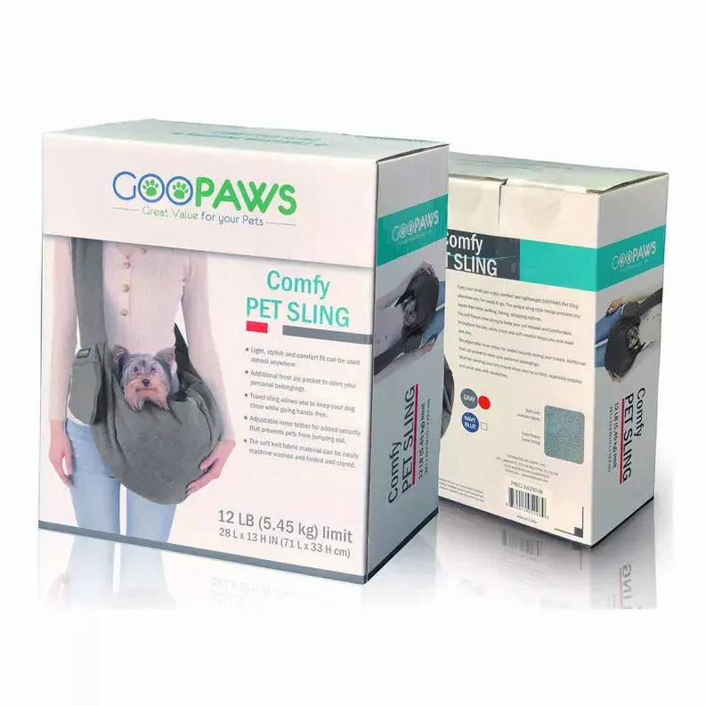 JESPET Comfy Pet Sling for Small Dog Cat, Hand Free Sling Bag Breathable Soft Knit with Front Pocket, Travel Puppy Carrying Bag, Pet Pouch. Machine Washable JESPET