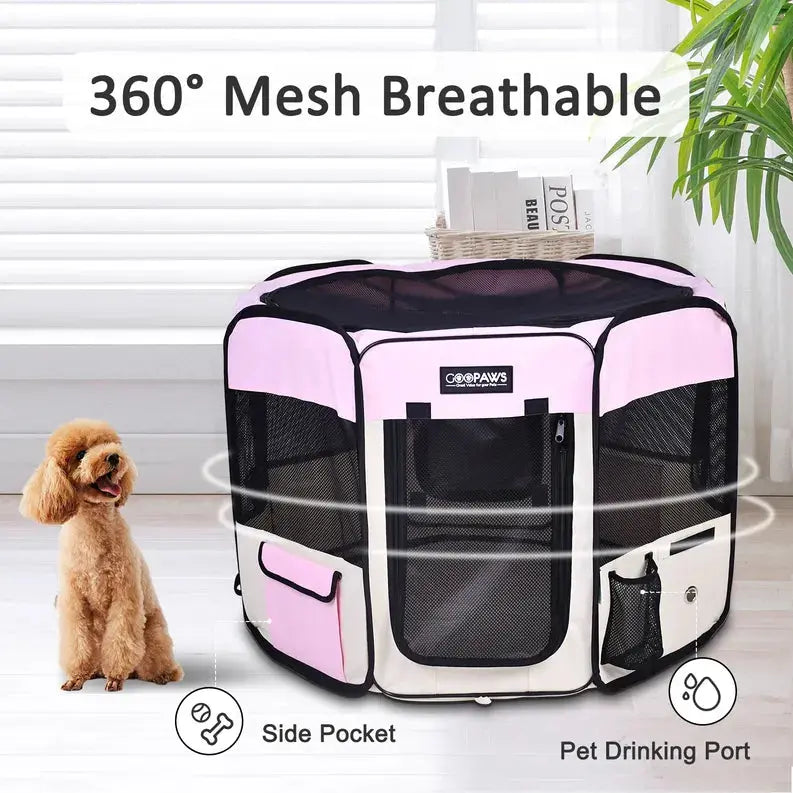 JESPET Pet Dog Playpens 36", 45" & 61" Portable Soft Dog Exercise Pen Kennel with Carry Bag for Puppy Cats Kittens Rabbits, Indoor/Outdoor Use JESPET