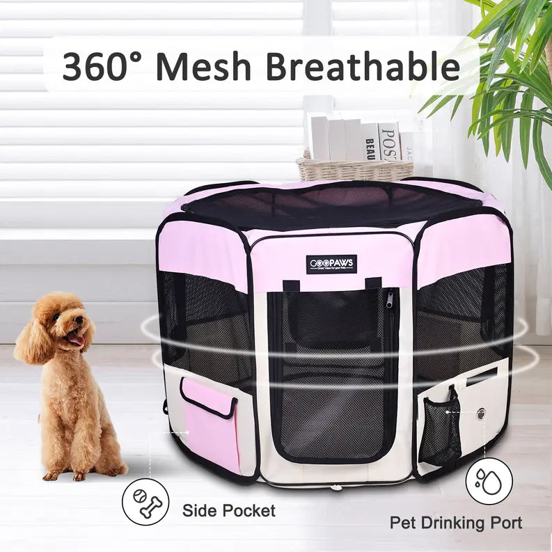 JESPET Pet Dog Playpens 36", 45" & 61" Portable Soft Dog Exercise Pen Kennel with Carry Bag for Puppy Cats Kittens Rabbits, Indoor/Outdoor Use JESPET