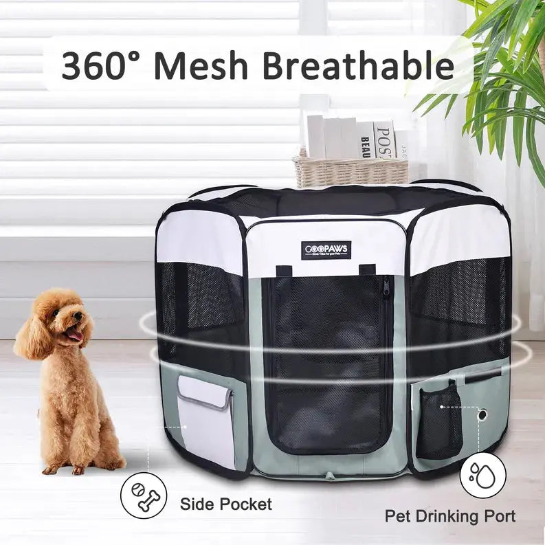 JESPET Pet Dog Playpens 36", 45" & 61" Portable Soft Dog Exercise Pen Kennel with Carry Bag for Puppy Cats Kittens Rabbits, Indoor/Outdoor Use JESPET