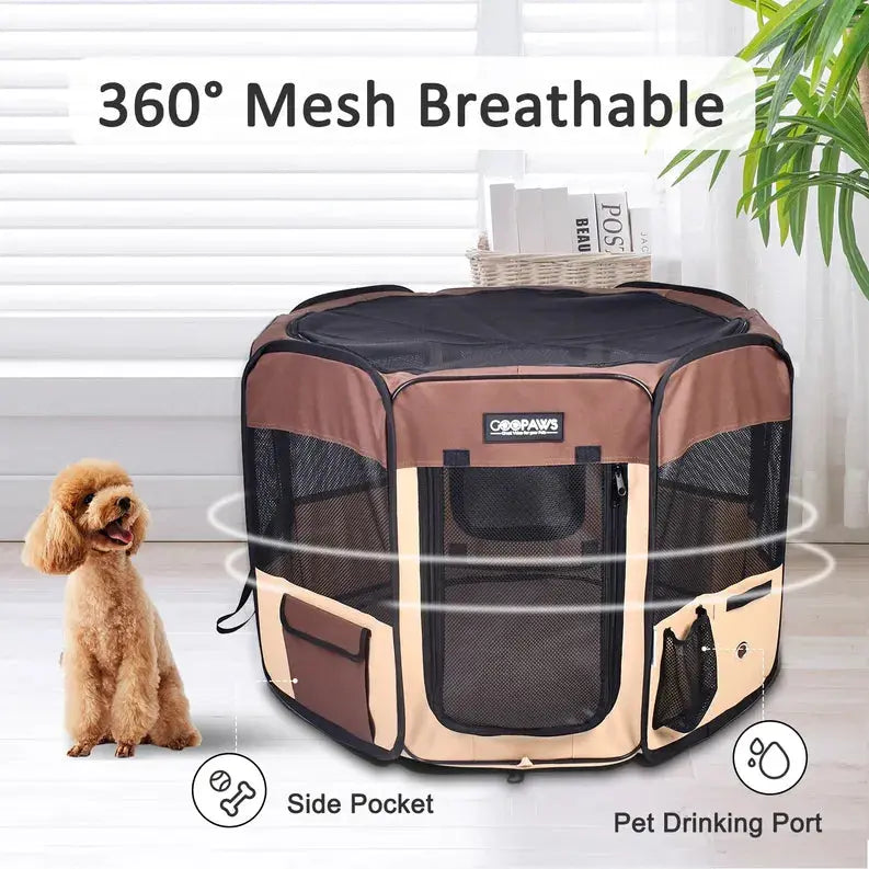 JESPET Pet Dog Playpens 36", 45" & 61" Portable Soft Dog Exercise Pen Kennel with Carry Bag for Puppy Cats Kittens Rabbits, Indoor/Outdoor Use JESPET