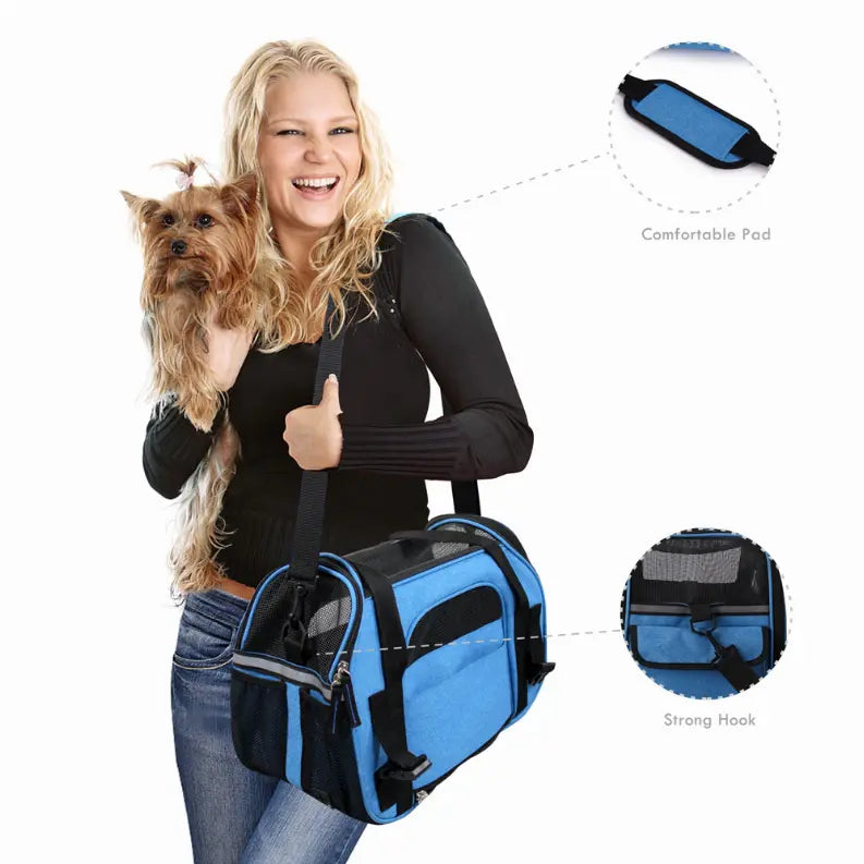 JESPET Soft-Sided Kennel Pet Carrier for Small Dogs, Cats, Puppy, Airline Approved Cat Carriers Dog Carrier Collapsible, Travel Handbag & Car Seat JESPET