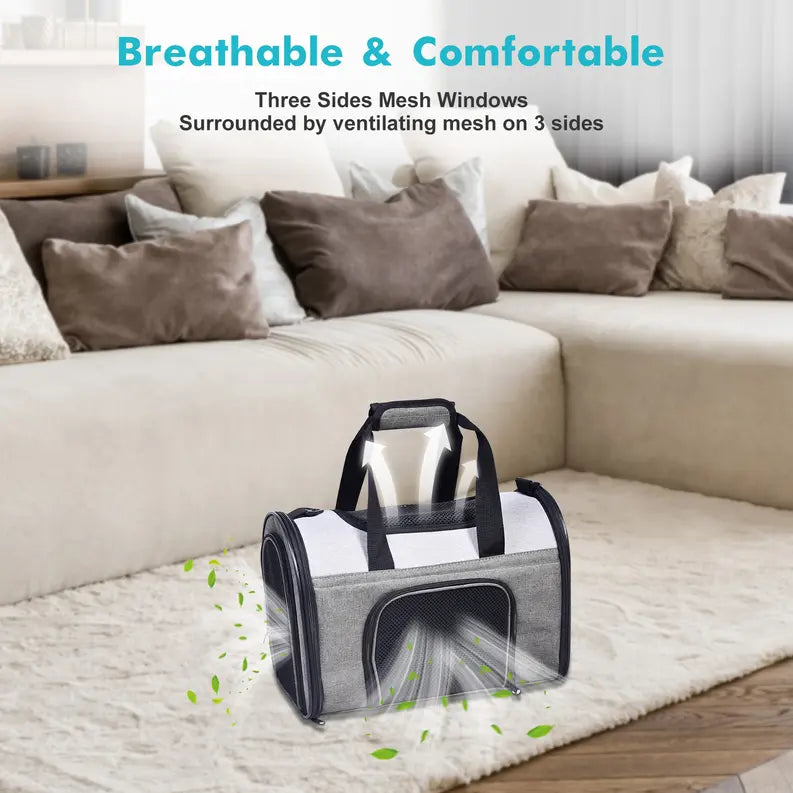 JESPET Soft-Sided Kennel Pet Carrier for Small Dogs, Cats, Puppy, Airline Approved Cat Carriers Dog Carrier Collapsible, Travel Handbag & Car Seat JESPET
