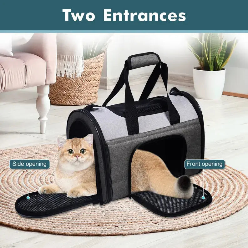 JESPET Soft-Sided Kennel Pet Carrier for Small Dogs, Cats, Puppy, Airline Approved Cat Carriers Dog Carrier Collapsible, Travel Handbag & Car Seat JESPET
