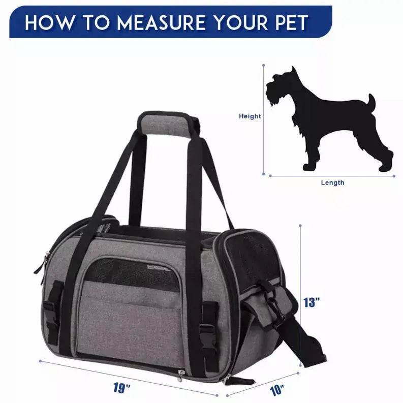 JESPET Soft-Sided Kennel Pet Carrier for Small Dogs, Cats, Puppy, Airline Approved Cat Carriers Dog Carrier Collapsible, Travel Handbag & Car Seat JESPET