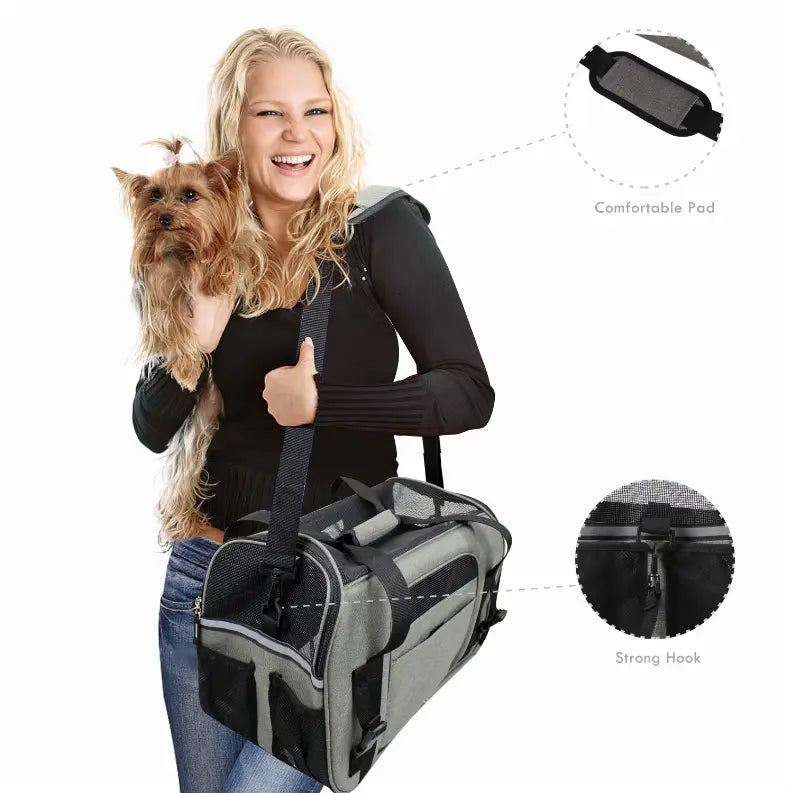 JESPET Soft-Sided Kennel Pet Carrier for Small Dogs, Cats, Puppy, Airline Approved Cat Carriers Dog Carrier Collapsible, Travel Handbag & Car Seat JESPET