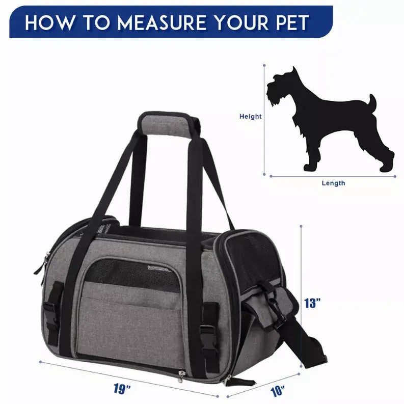 JESPET Soft-Sided Kennel Pet Carrier for Small Dogs, Cats, Puppy, Airline Approved Cat Carriers Dog Carrier Collapsible, Travel Handbag & Car Seat JESPET