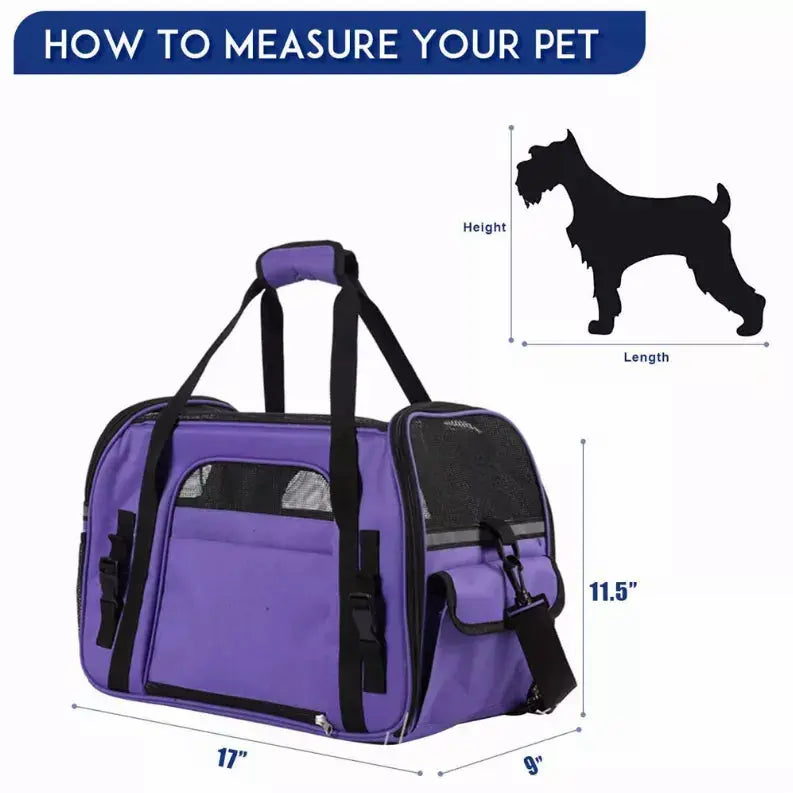 JESPET Soft-Sided Kennel Pet Carrier for Small Dogs, Cats, Puppy, Airline Approved Cat Carriers Dog Carrier Collapsible, Travel Handbag & Car Seat JESPET