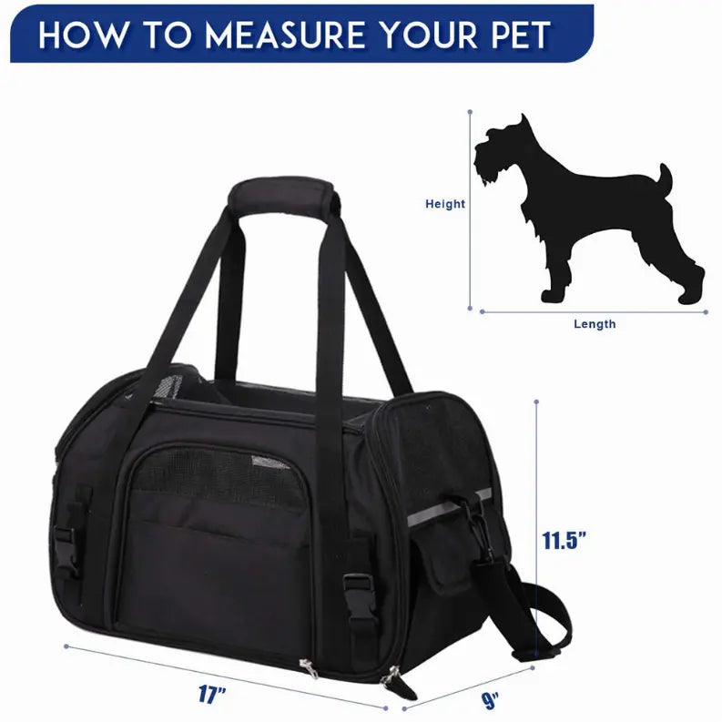 JESPET Soft-Sided Kennel Pet Carrier for Small Dogs, Cats, Puppy, Airline Approved Cat Carriers Dog Carrier Collapsible, Travel Handbag & Car Seat JESPET