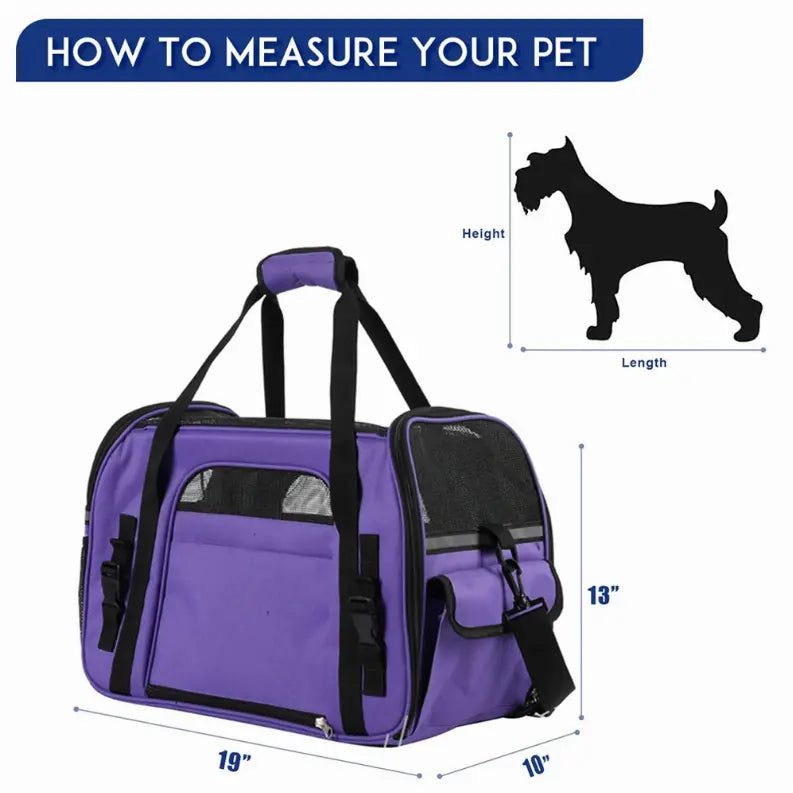 JESPET Soft-Sided Kennel Pet Carrier for Small Dogs, Cats, Puppy, Airline Approved Cat Carriers Dog Carrier Collapsible, Travel Handbag & Car Seat JESPET