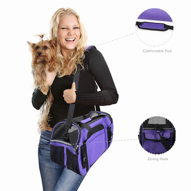 JESPET Soft-Sided Kennel Pet Carrier for Small Dogs, Cats, Puppy, Airline Approved Cat Carriers Dog Carrier Collapsible, Travel Handbag & Car Seat JESPET