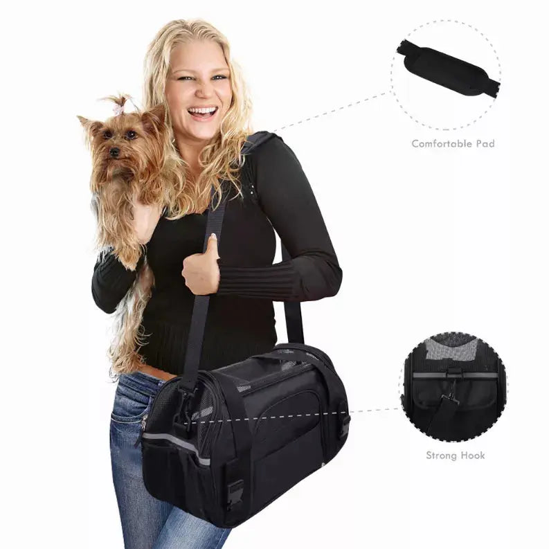 JESPET Soft-Sided Kennel Pet Carrier for Small Dogs, Cats, Puppy, Airline Approved Cat Carriers Dog Carrier Collapsible, Travel Handbag & Car Seat JESPET