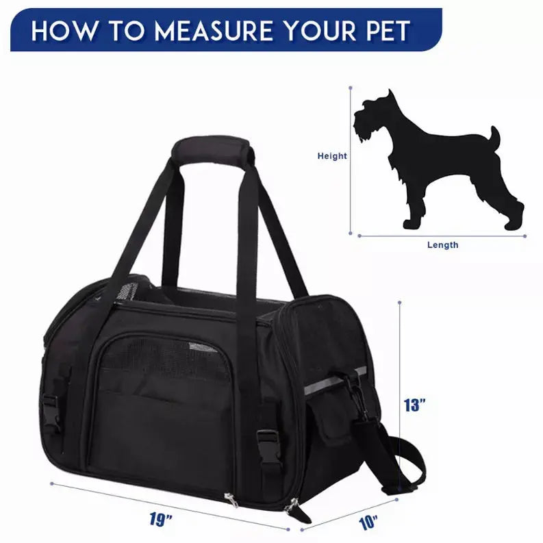 JESPET Soft-Sided Kennel Pet Carrier for Small Dogs, Cats, Puppy, Airline Approved Cat Carriers Dog Carrier Collapsible, Travel Handbag & Car Seat JESPET