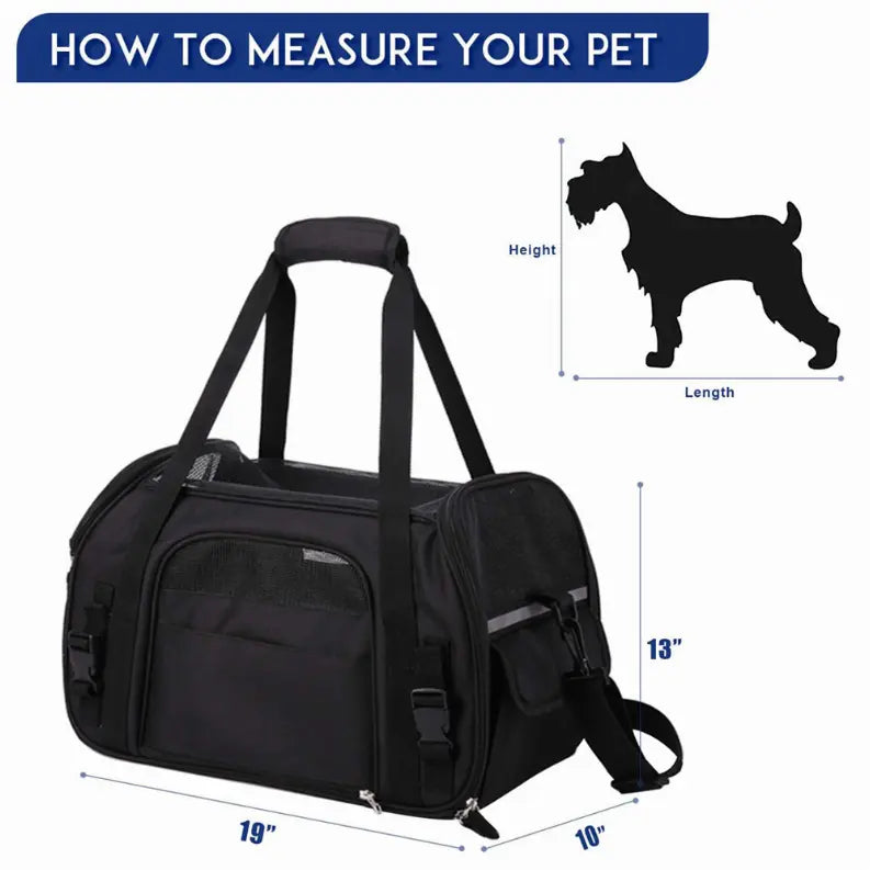 JESPET Soft-Sided Kennel Pet Carrier for Small Dogs, Cats, Puppy, Airline Approved Cat Carriers Dog Carrier Collapsible, Travel Handbag & Car Seat JESPET
