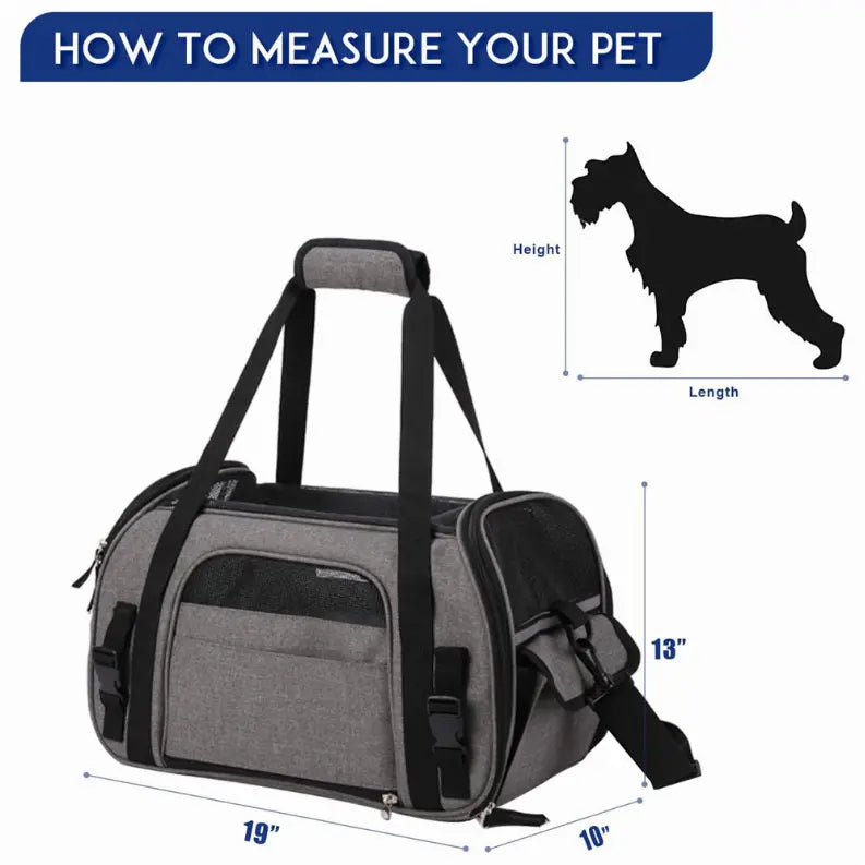 JESPET Soft-Sided Kennel Pet Carrier for Small Dogs, Cats, Puppy, Airline Approved Cat Carriers Dog Carrier Collapsible, Travel Handbag & Car Seat JESPET