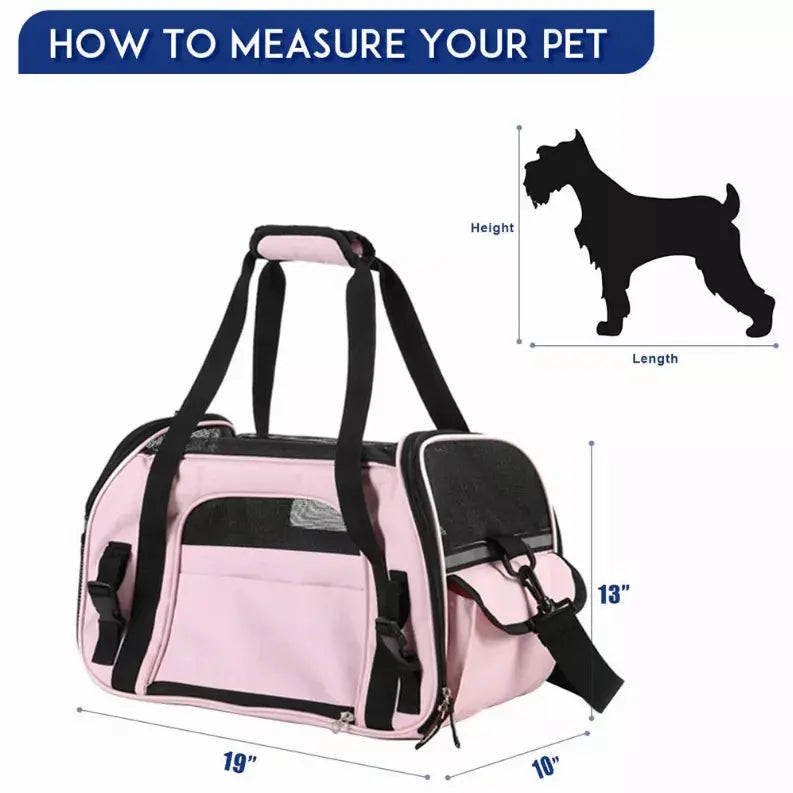 JESPET Soft-Sided Kennel Pet Carrier for Small Dogs, Cats, Puppy, Airline Approved Cat Carriers Dog Carrier Collapsible, Travel Handbag & Car Seat JESPET