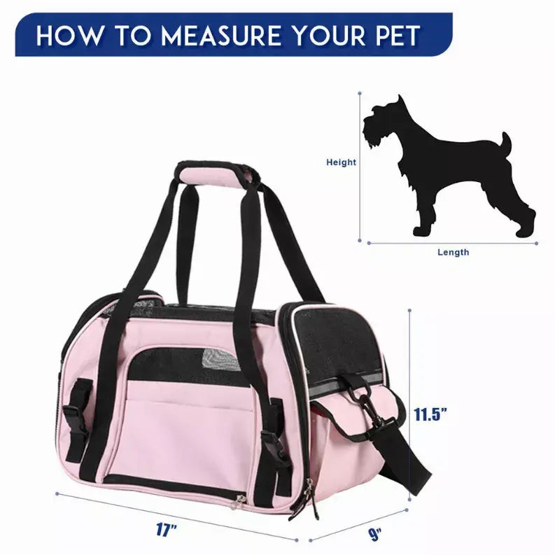 JESPET Soft-Sided Kennel Pet Carrier for Small Dogs, Cats, Puppy, Airline Approved Cat Carriers Dog Carrier Collapsible, Travel Handbag & Car Seat JESPET