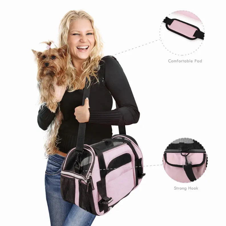 JESPET Soft-Sided Kennel Pet Carrier for Small Dogs, Cats, Puppy, Airline Approved Cat Carriers Dog Carrier Collapsible, Travel Handbag & Car Seat JESPET