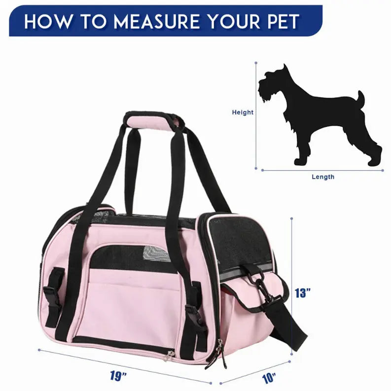 JESPET Soft-Sided Kennel Pet Carrier for Small Dogs, Cats, Puppy, Airline Approved Cat Carriers Dog Carrier Collapsible, Travel Handbag & Car Seat JESPET