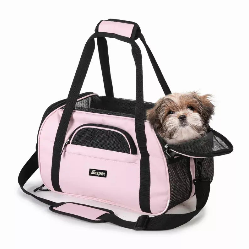 JESPET Soft-Sided Kennel Pet Carrier for Small Dogs, Cats, Puppy, Airline Approved Cat Carriers Dog Carrier Collapsible, Travel Handbag & Car Seat JESPET