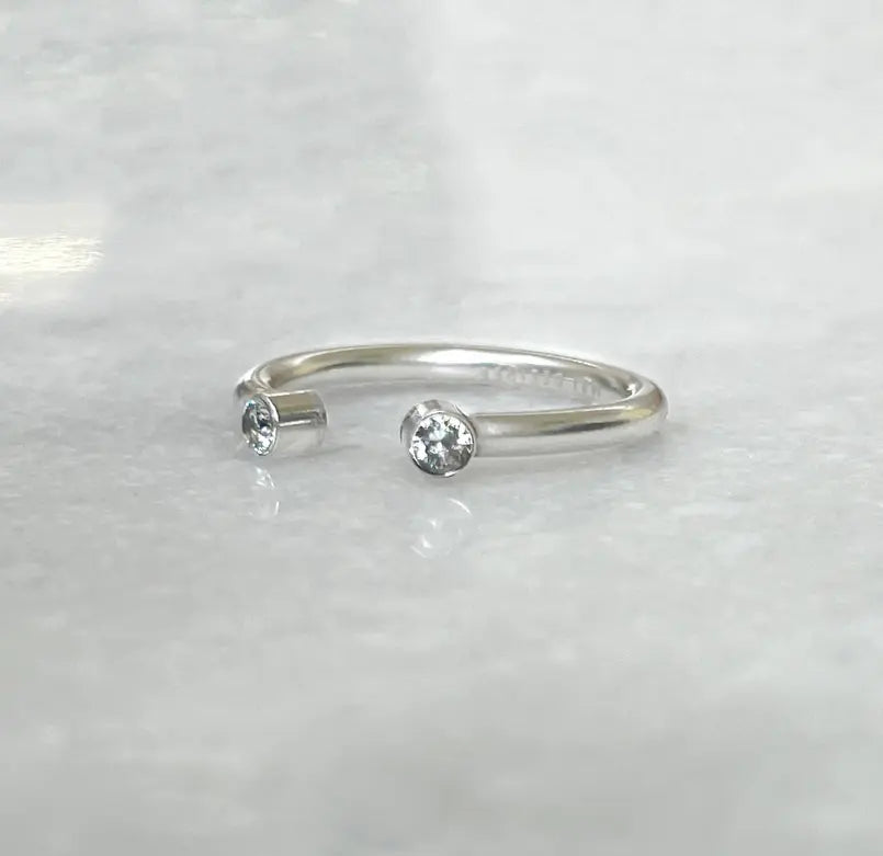 JOLIE SILVER CZ DIAMOND OPEN RING - SAMPLE Mai Desiree