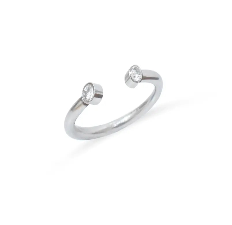 JOLIE SILVER CZ DIAMOND OPEN RING - SAMPLE Mai Desiree