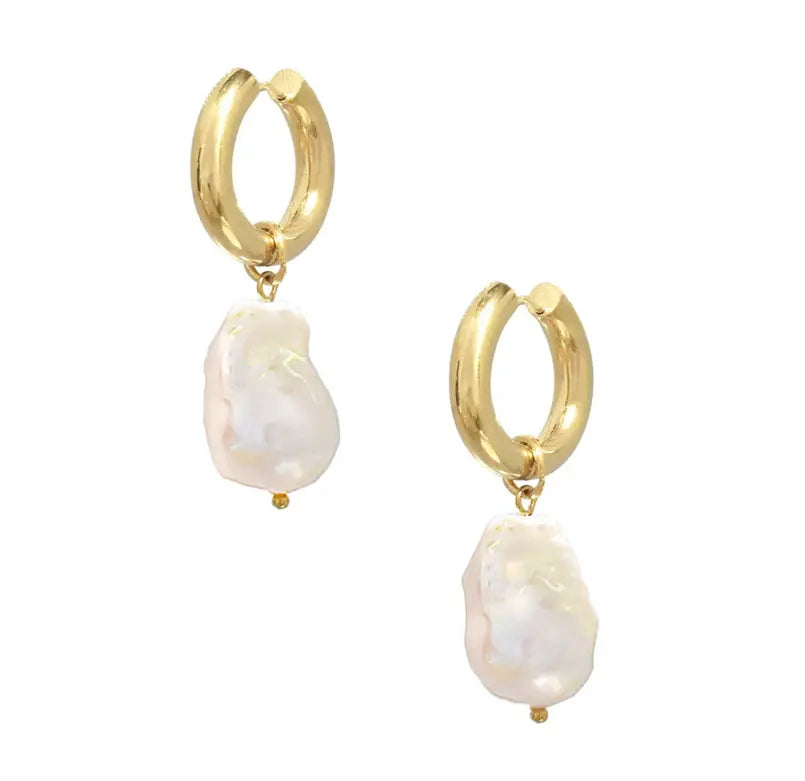 JULIET 2 IN 1 JUMBO BAROQUE PEARL EARRINGS Mai Desiree