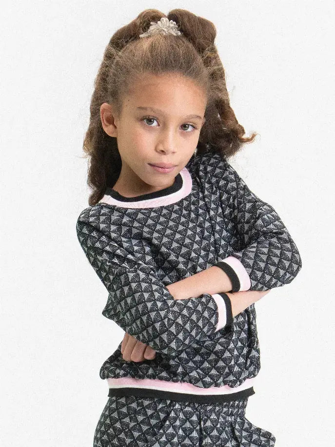 Jacquard Top Ft Decorative Stripe Rib Little Mass