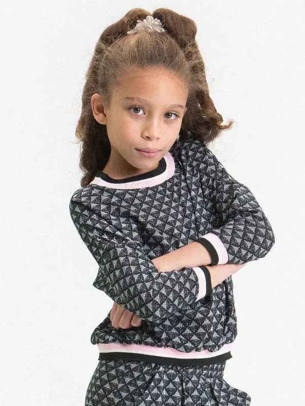 Jacquard Top Ft Decorative Stripe Rib Little Mass
